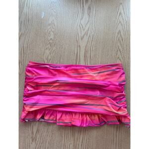 B24 New Women’s Athena Swimsuit Skirt with Inside Brief Pink Striped size 8
